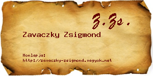 Zavaczky Zsigmond névjegykártya