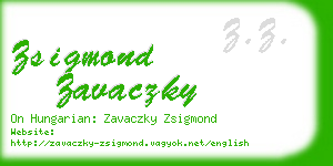 zsigmond zavaczky business card
